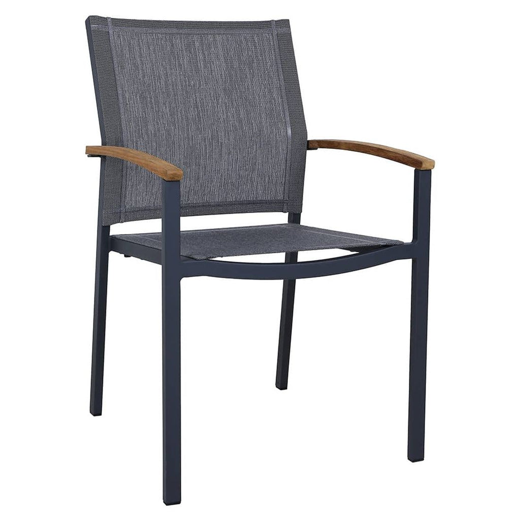 Hagemøbelsett Alex 4 plasser textilen og teak bakside
