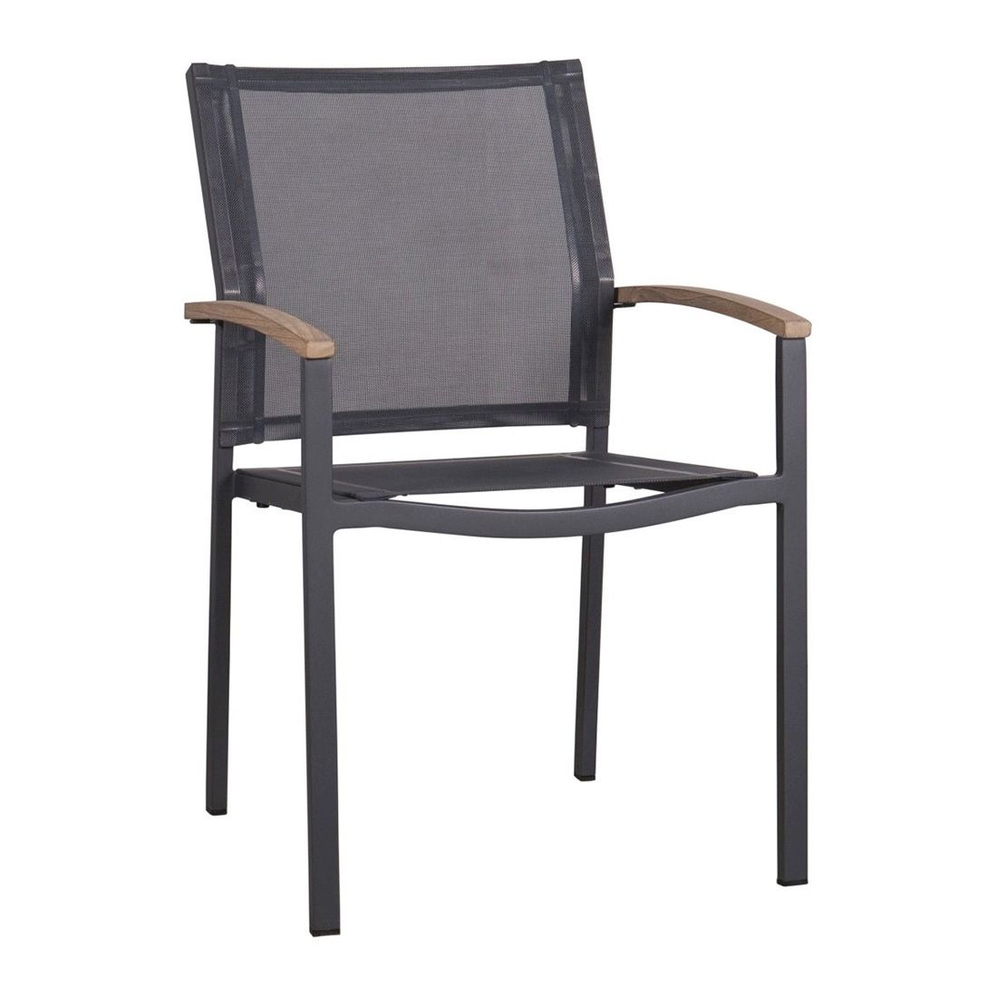 Hagemøbelsett Alex 6 plasser aluminium teak sett bakside