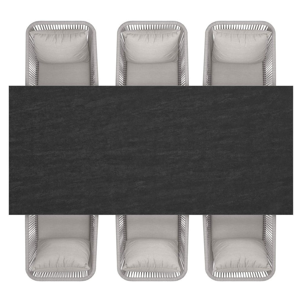 Montert Hagemøbelsett Alex 6 plasser aluminium Dekton