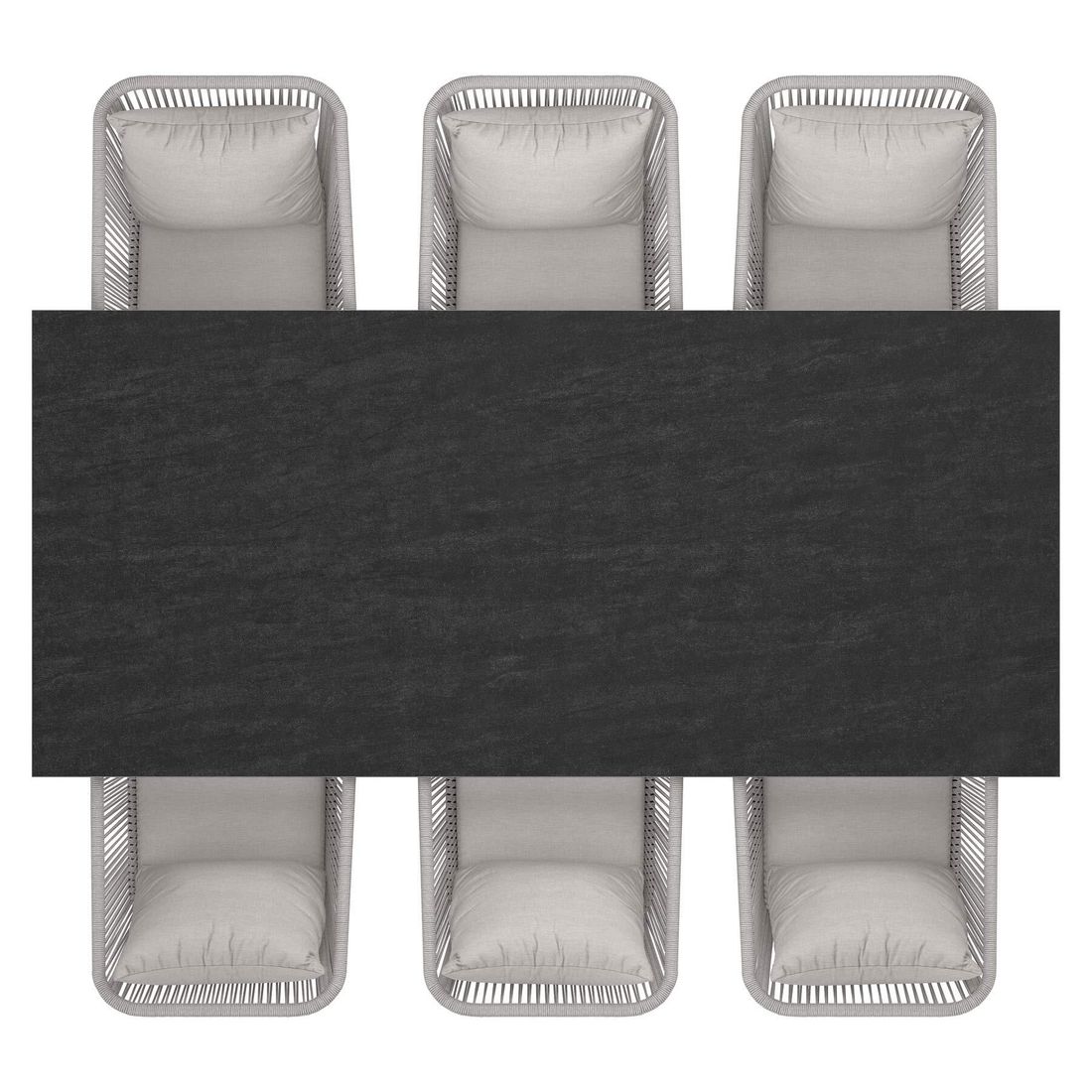 Montert Hagemøbelsett Alex 6 plasser aluminium Dekton