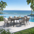 Hagemøbelsett Alex 6 plasser aluminium HPL 220x100 cm - OUTLIV forfra