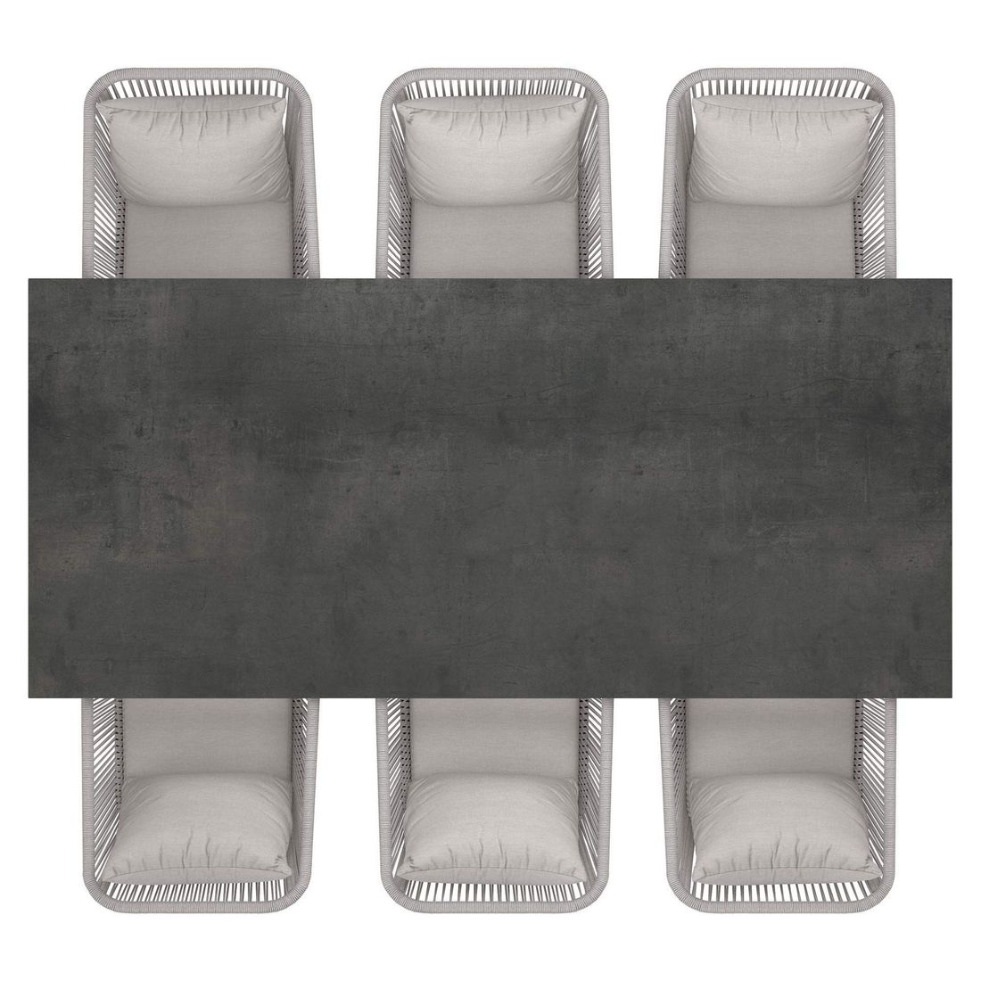 Nærbilde av tekstilmateriale på Hagemøbelsett Alex 6 plasser aluminium HPL 220x100 cm - OUTLIV