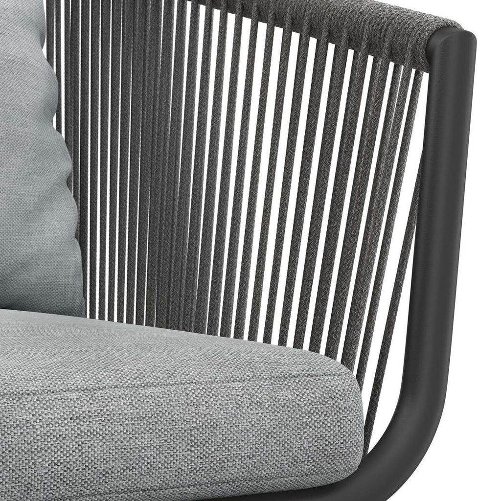 Hagemøbelsett Alex 6 plasser aluminium/teak bord og stoler sammen