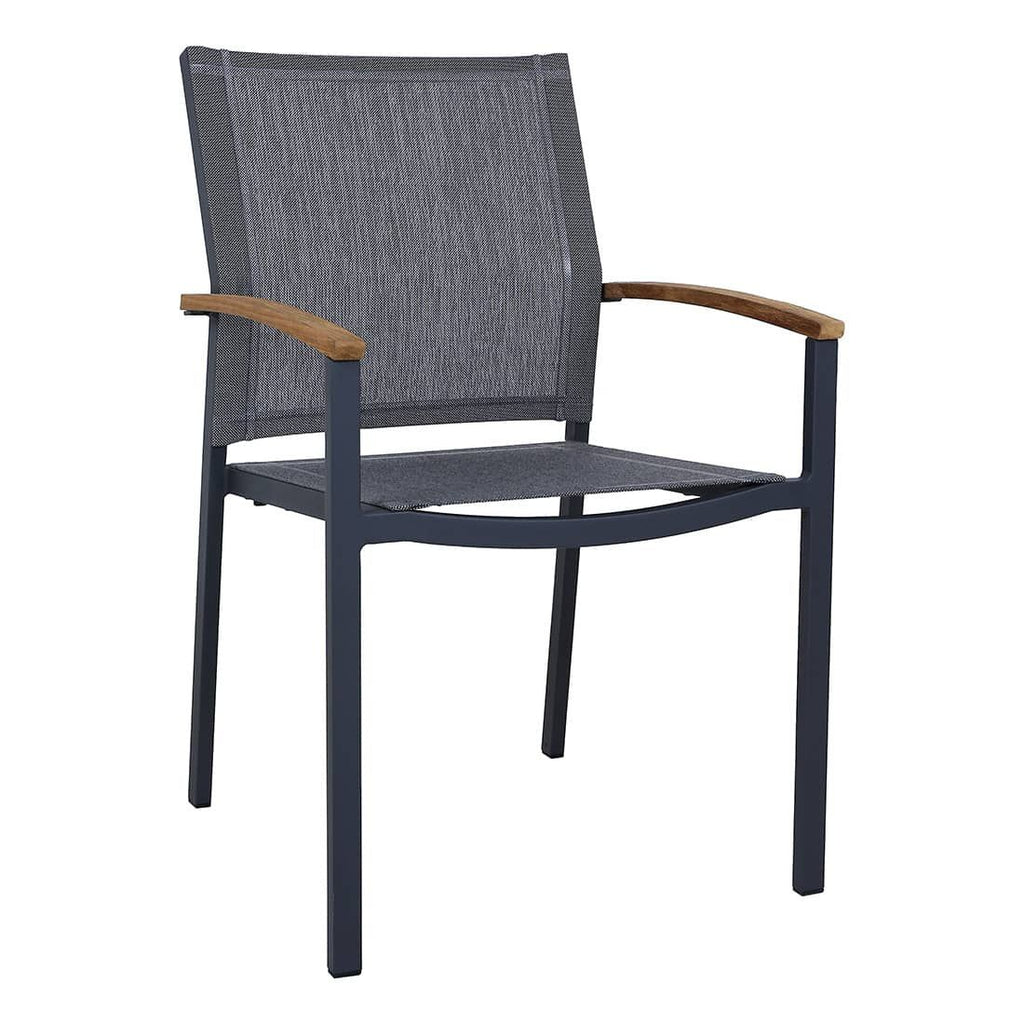 Hagemøbelsett Alex 6 plasser aluminium teak bakside