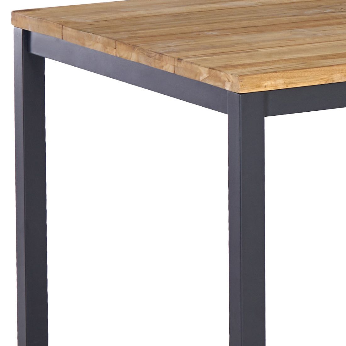 Hagemøbelsett Alex 6 plasser aluminium teak stabelbare stoler