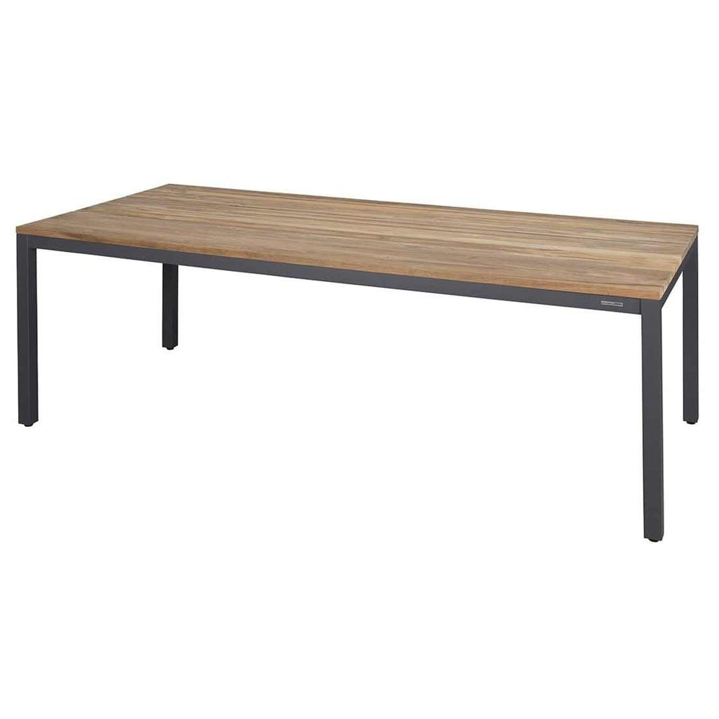 Hagemøbelsett Alex 7 plasser aluminium teak bakside