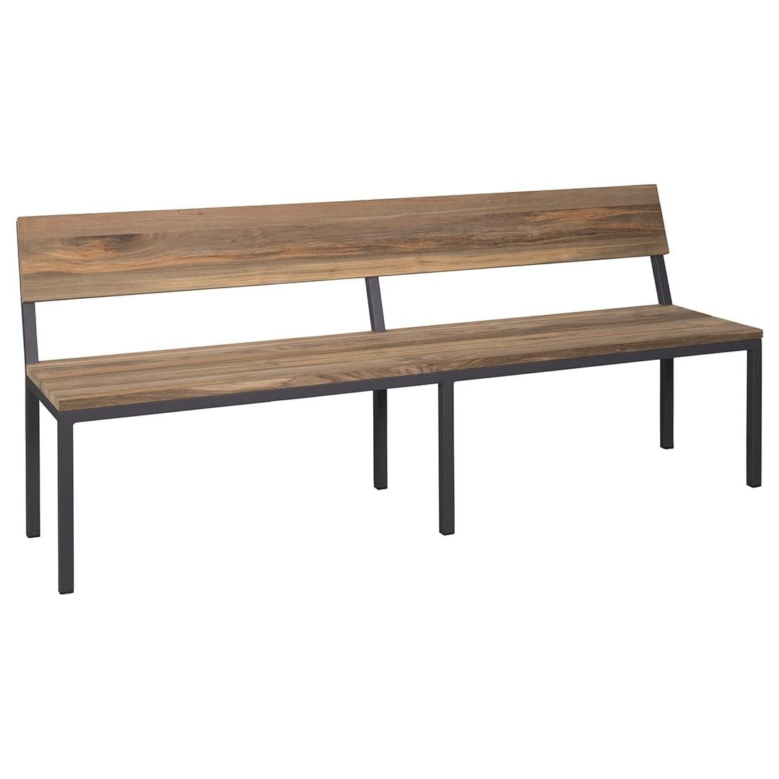 Hagemøbelsett Alex 7 plasser aluminium teak detalj av bordplate