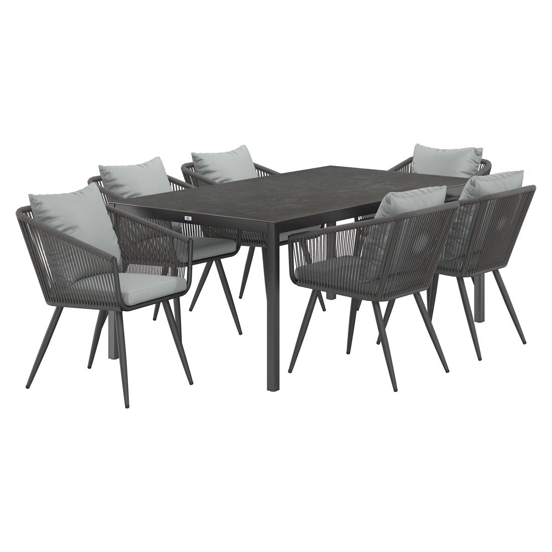 Hagemøbelsett Alex aluminium/Dekton antrasitt - OUTLIV forfra