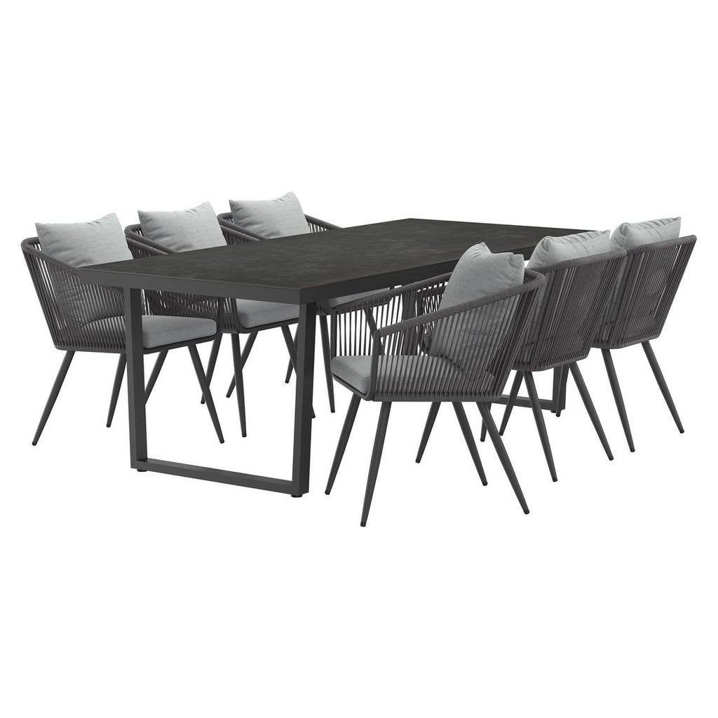 Hagemøbelsett Alex Kufe 6 plasser aluminium/tau bakside