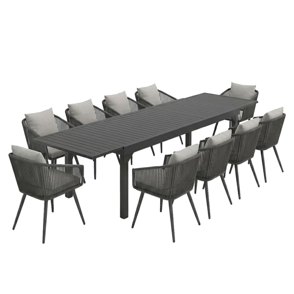 Hagemøbelsett Alex XXL 10 plasser uttrekkbart 200/320 cm - OUTLIV bakside