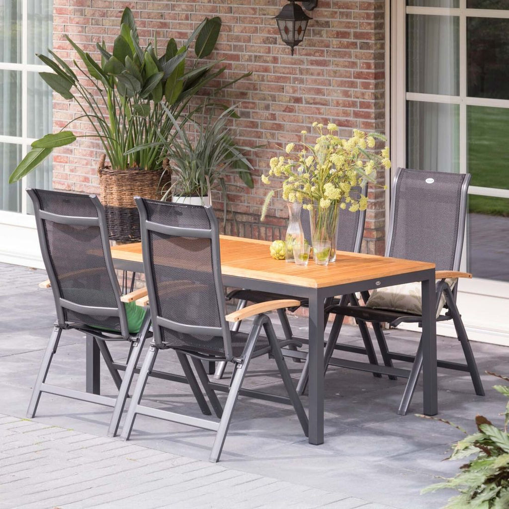 Hagemøbelsett Alice 4 plasser, uttrekkbart bord 150/210x90 cm - Hartman
