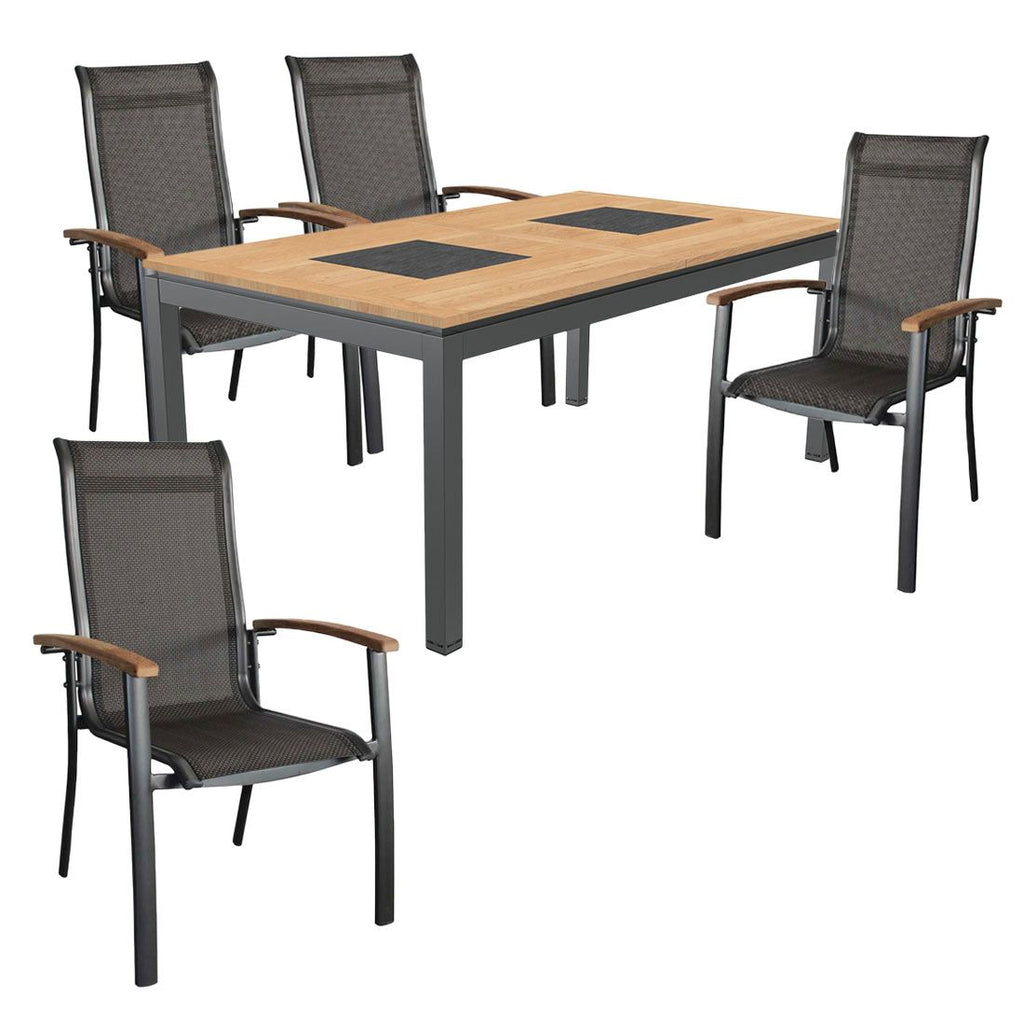 Hagemøbelsett Alice aluminium textilen 4 plasser bakside