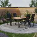 Hagemøbelsett Alpha 4 plasser aluminium teak forfra