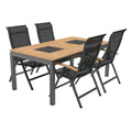 Hagemøbelsett Alpha 4 plasser teak/textilen forfra