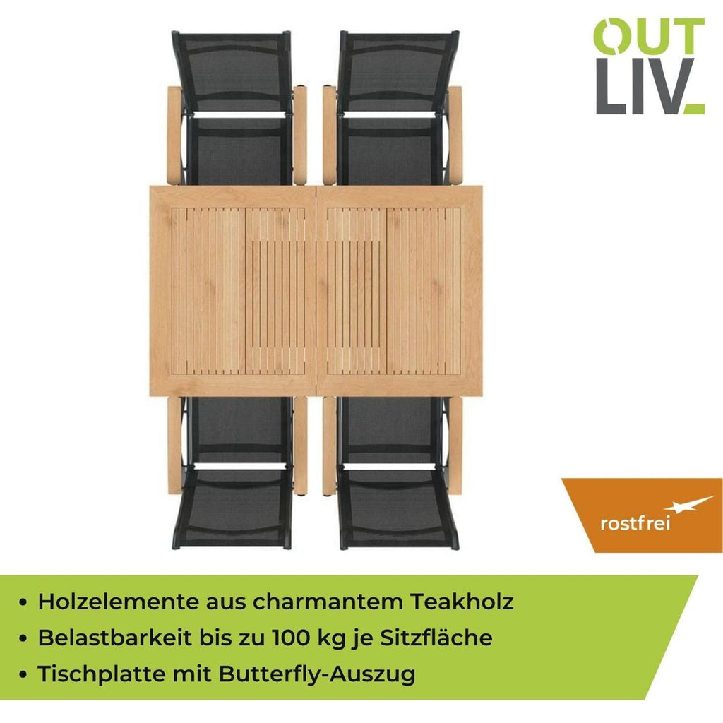 Hagemøbelsett Alpha 4 plasser i antrasittfarge