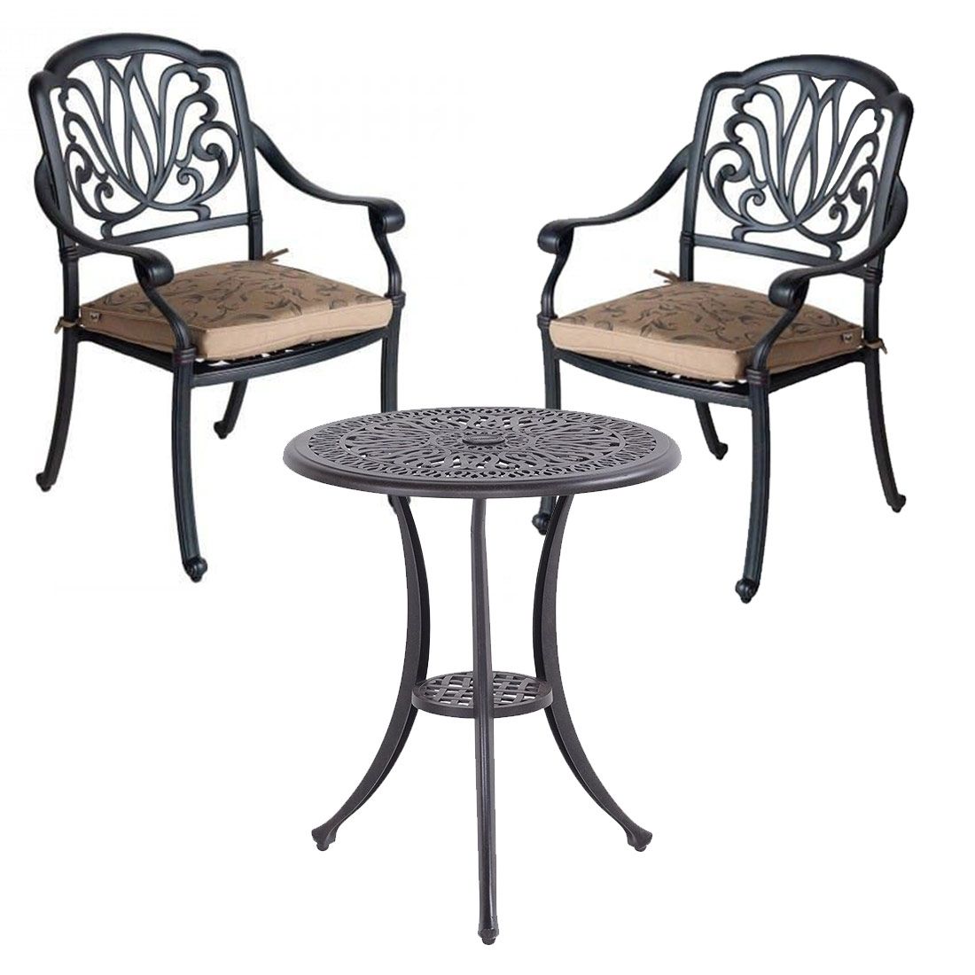 Hagemøbelsett Amalfi 2 plasser aluminium Ø62cm - Hartman forfra