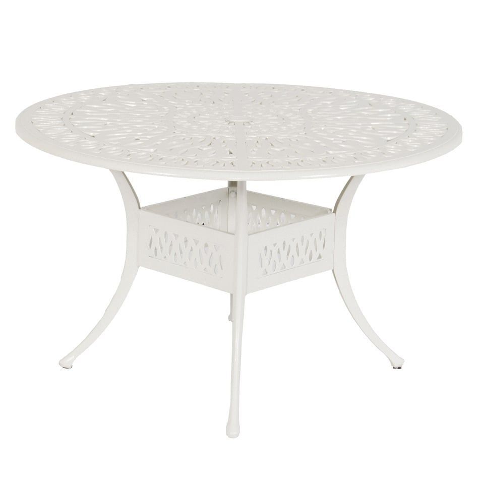 Montert Hagemøbelsett Amalfi 5-delers aluminium hvit på terrasse