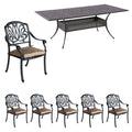 Hagemøbelsett Amalfi 6 plasser aluminium 214x112 cm - Hartman forfra