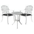 Hagemøbelsett Amalfi aluminium 2 plasser Ø62 cm hvit - Hartman forfra