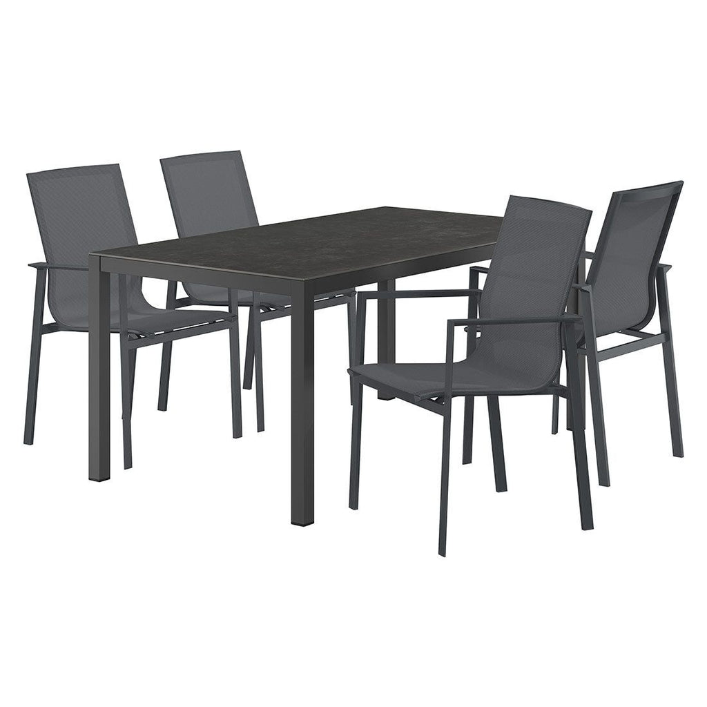 Hagemøbelsett Atlanta 4 plasser, aluminium/keramikk bakside