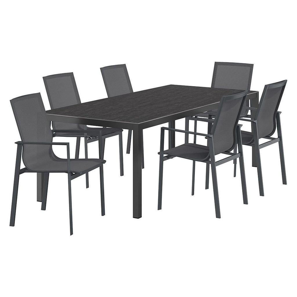 Hagemøbelsett Atlanta 6 plasser aluminium Dekton bakside