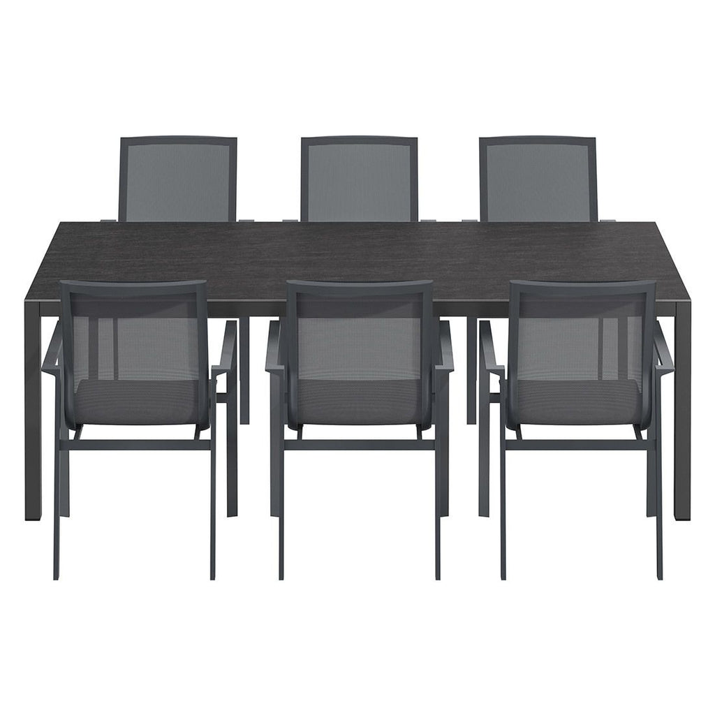 Hagemøbelsett Atlanta 6 plasser aluminium Dekton montert