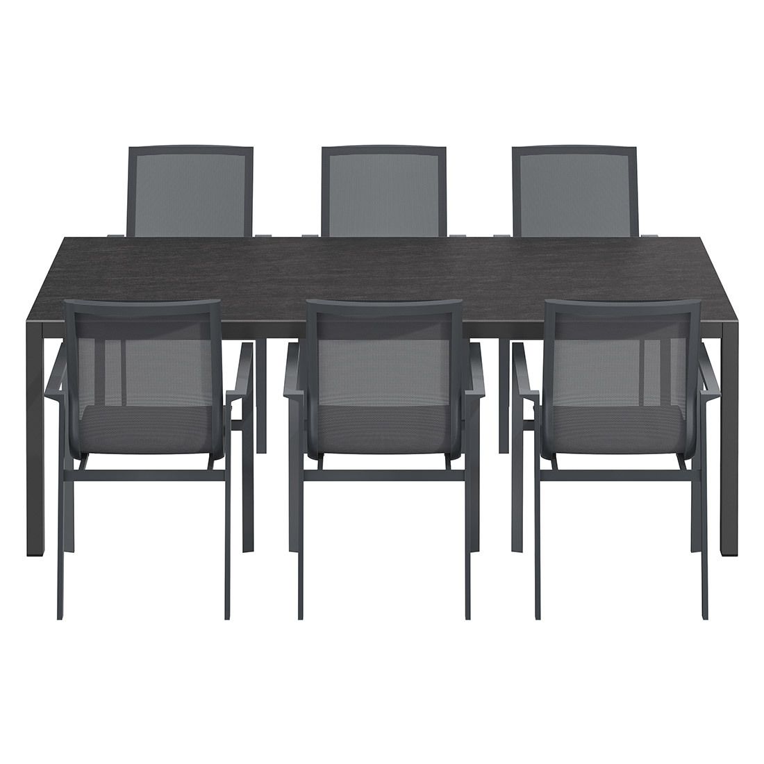 Hagemøbelsett Atlanta 6 plasser aluminium Dekton montert