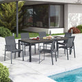 Hagemøbelsett Atlanta 6 plasser aluminium HPL forfra