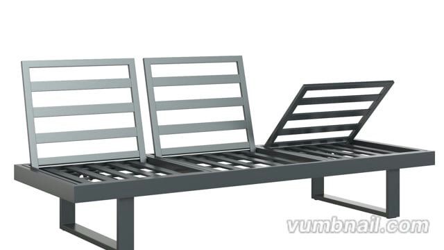Hagemøbelsett Atlanta 6 plasser aluminium keramikk forfra