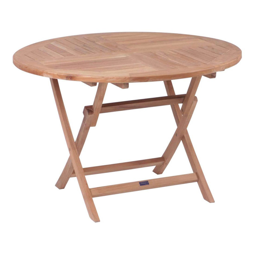 Hagemøbelsett Bali teak Ø110cm 4 plasser klappbart - Zebra montert på terrasse