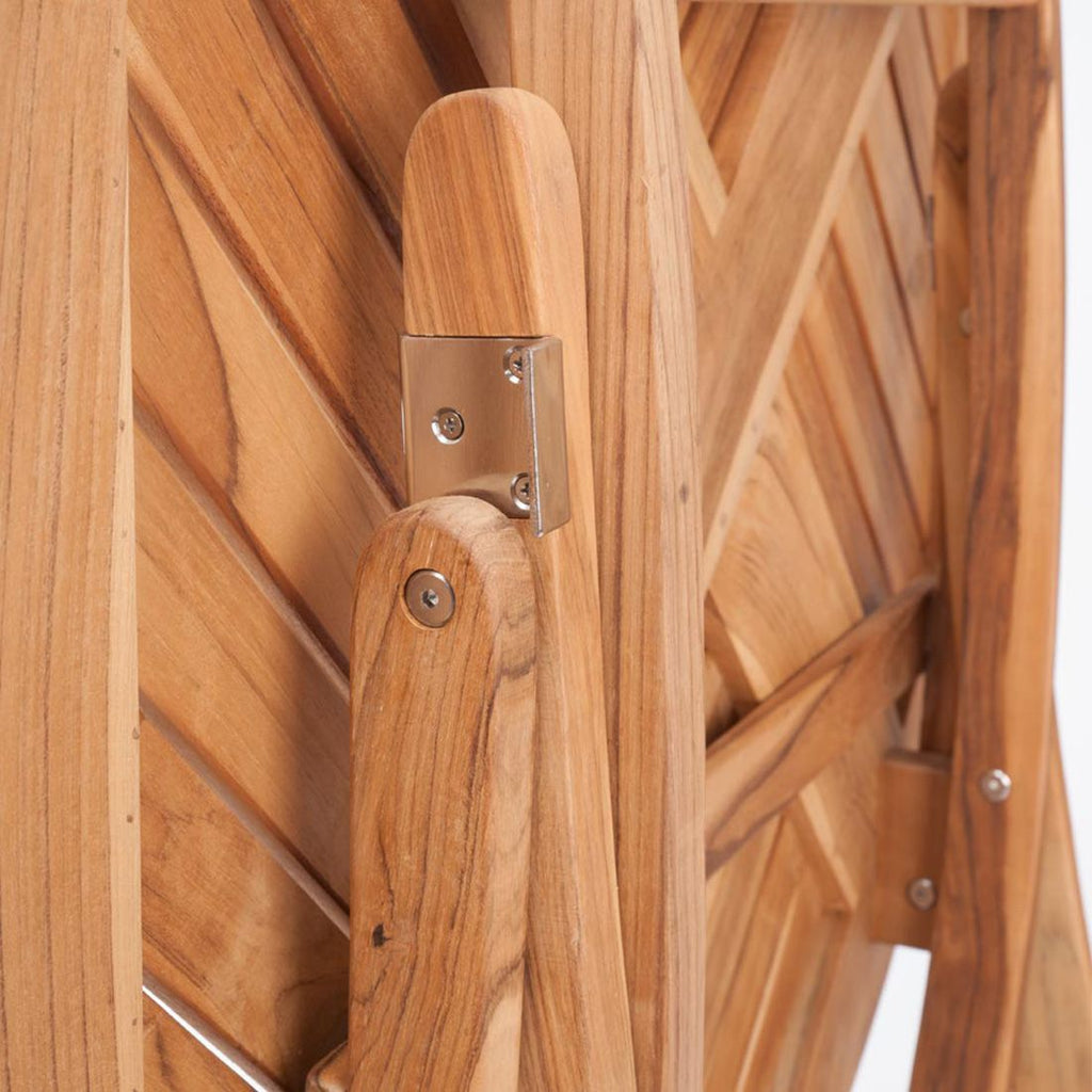 Hagemøbelsett Bali teak Ø110cm 4 plasser klappbart - Zebra nærbilde av stol