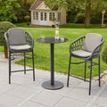 Hagemøbelsett Bari 2 plasser aluminium tau Ø70 cm forfra