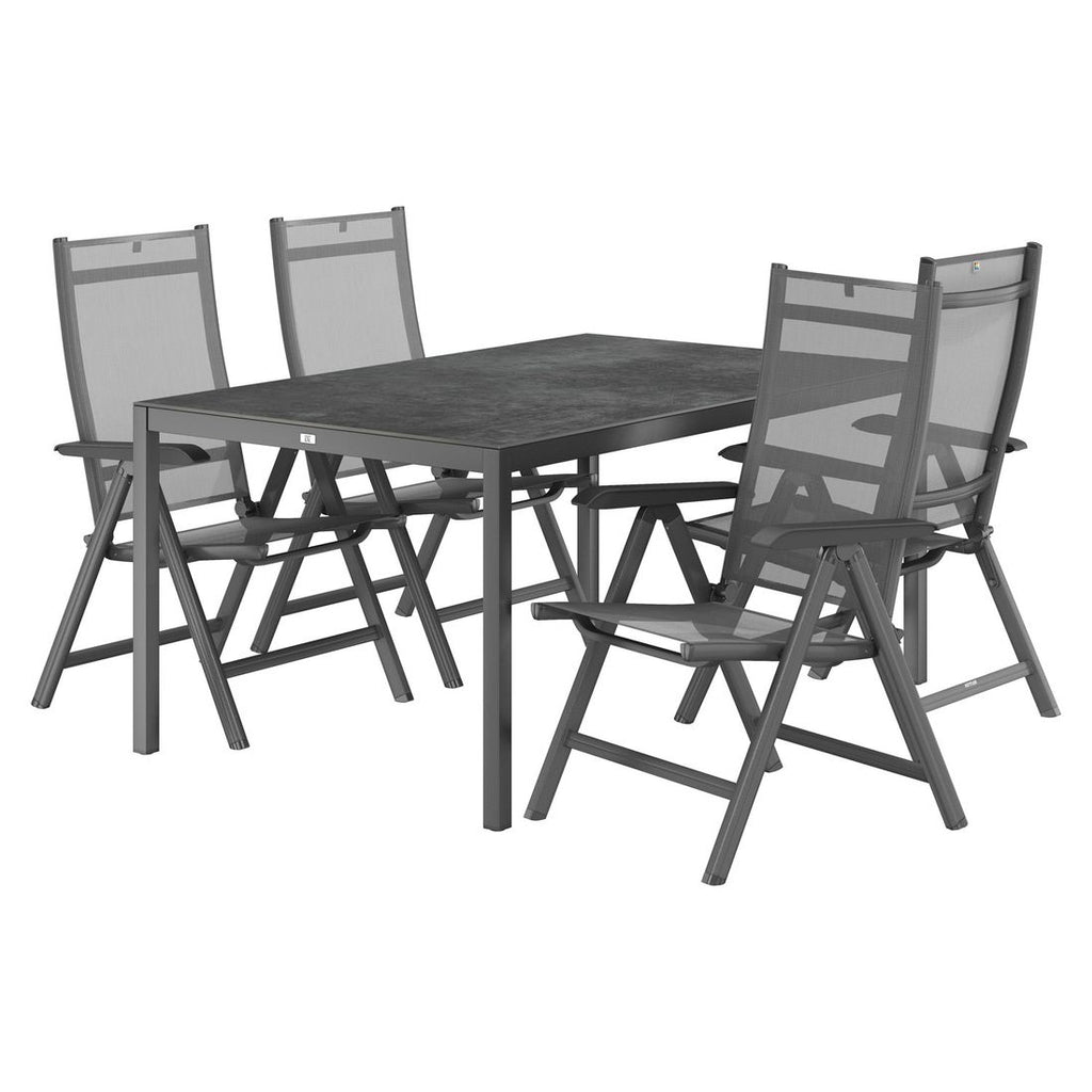 Hagemøbelsett Basic Plus aluminium/keramikk klappbart - Kettler forfra