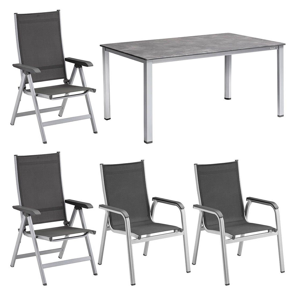Detalj av tekstilene sitteflate på Hagemøbelsett Basic Plus