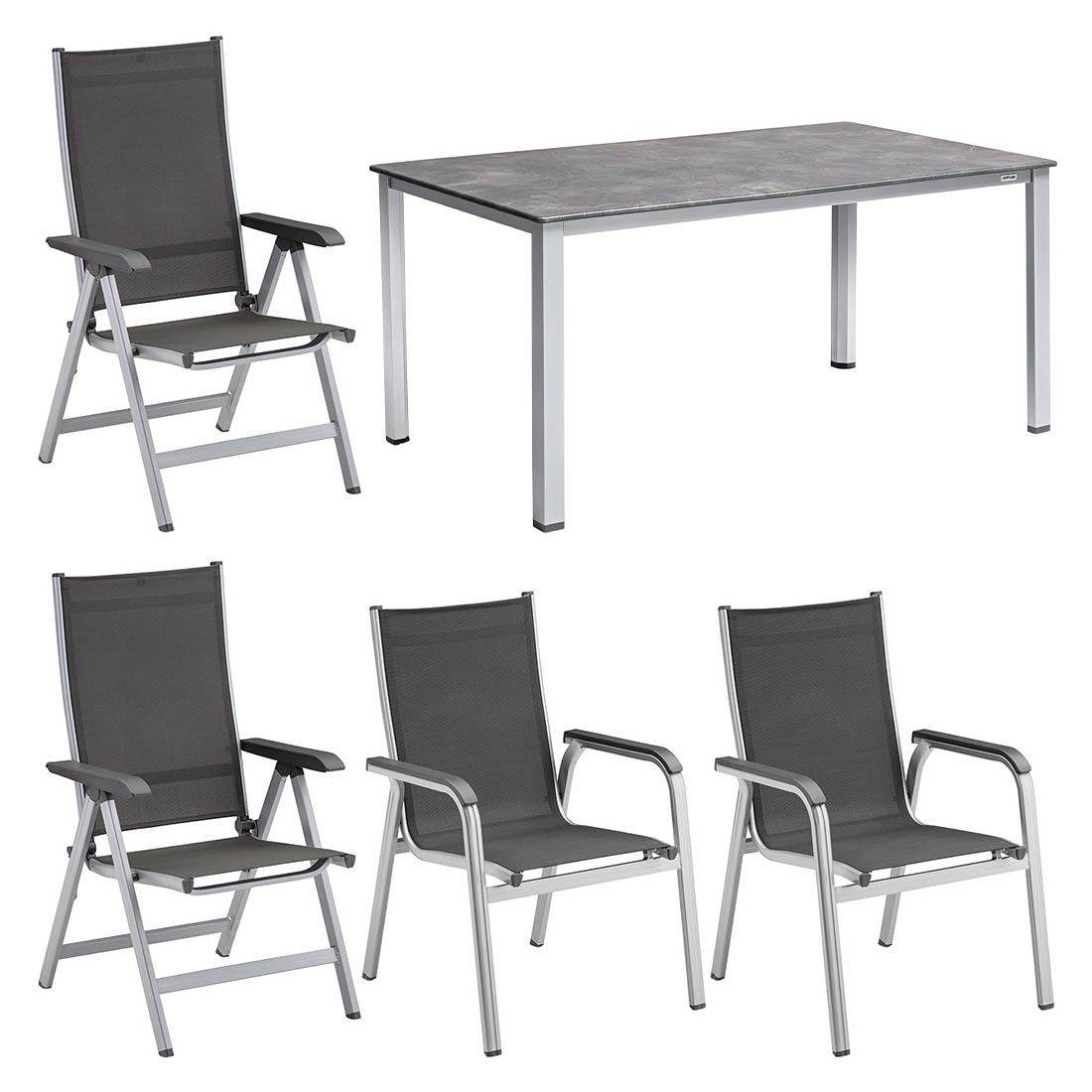 Detalj av tekstilene sitteflate på Hagemøbelsett Basic Plus