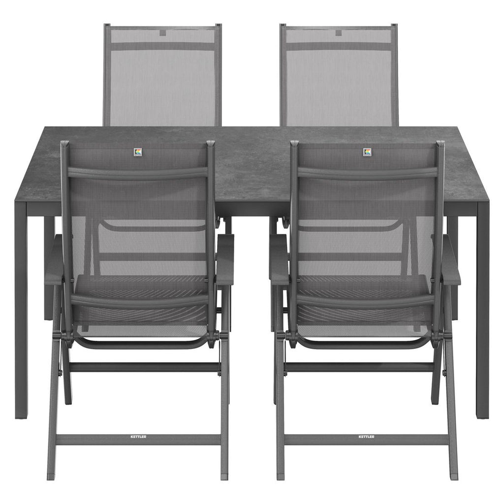Hagemøbelsett Basic Plus aluminium/keramikk klappbart - Kettler detalj av keramikk bordplate