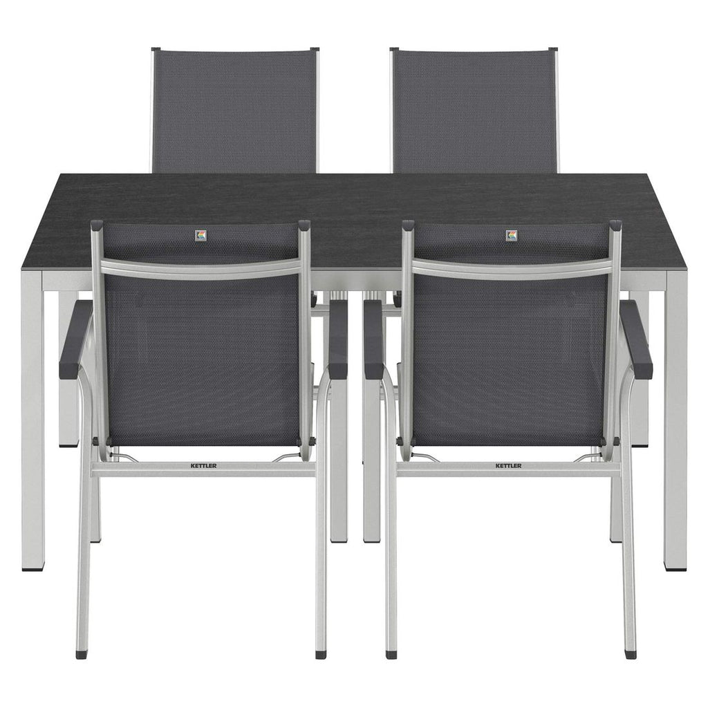 Hagemøbelsett Basic Plus 4 plasser aluminium keramikk nærbilde tekstilene sete
