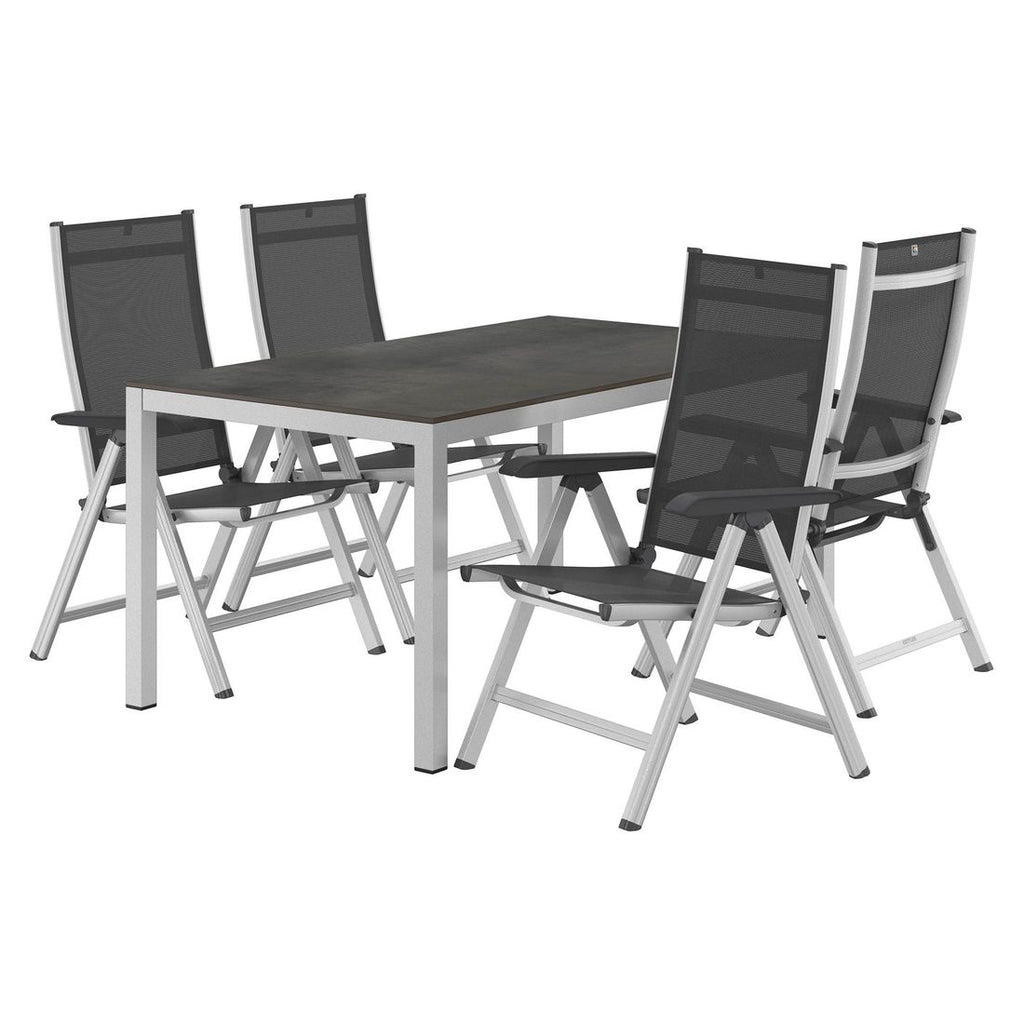Detalj av bordplate i HPL på Hagemøbelsett Basic Plus 4 plasser
