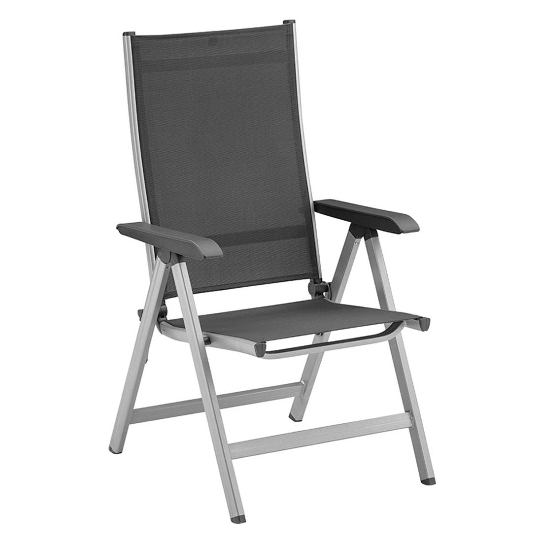 Hagemøbelsett Basic Plus 4 plasser aluminium montert på terrasse
