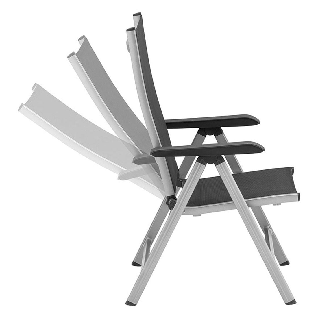 Hagemøbelsett Basic Plus 4 plasser aluminium justerbar ryggstøtte