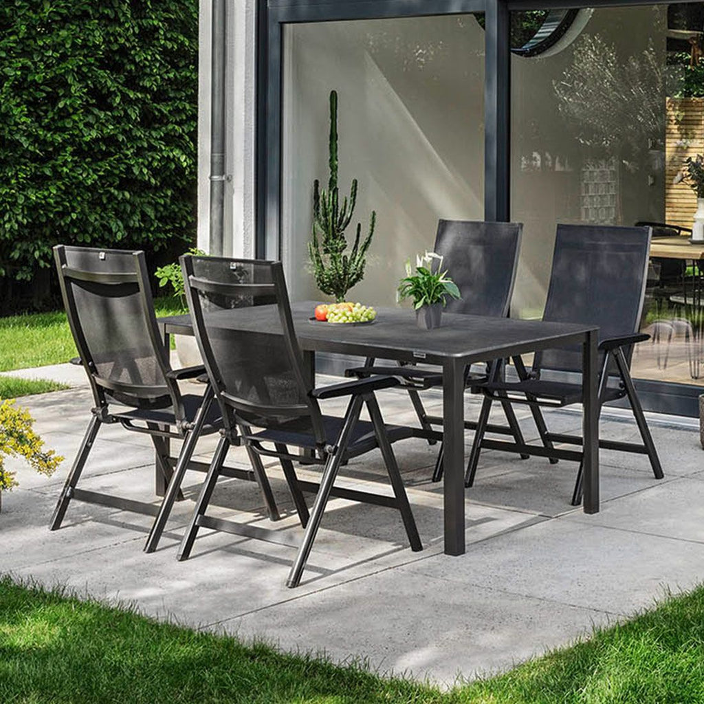 Hagemøbelsett Basic+ 4 plasser aluminium 160x90 cm - Kettler detalj av tekstilene sete