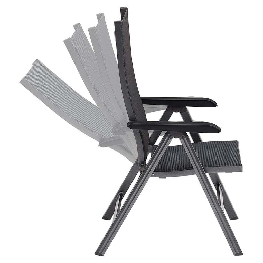 Hagemøbelsett Basic+ 4 plasser aluminium 160x90 cm - Kettler stol justerbar rygg