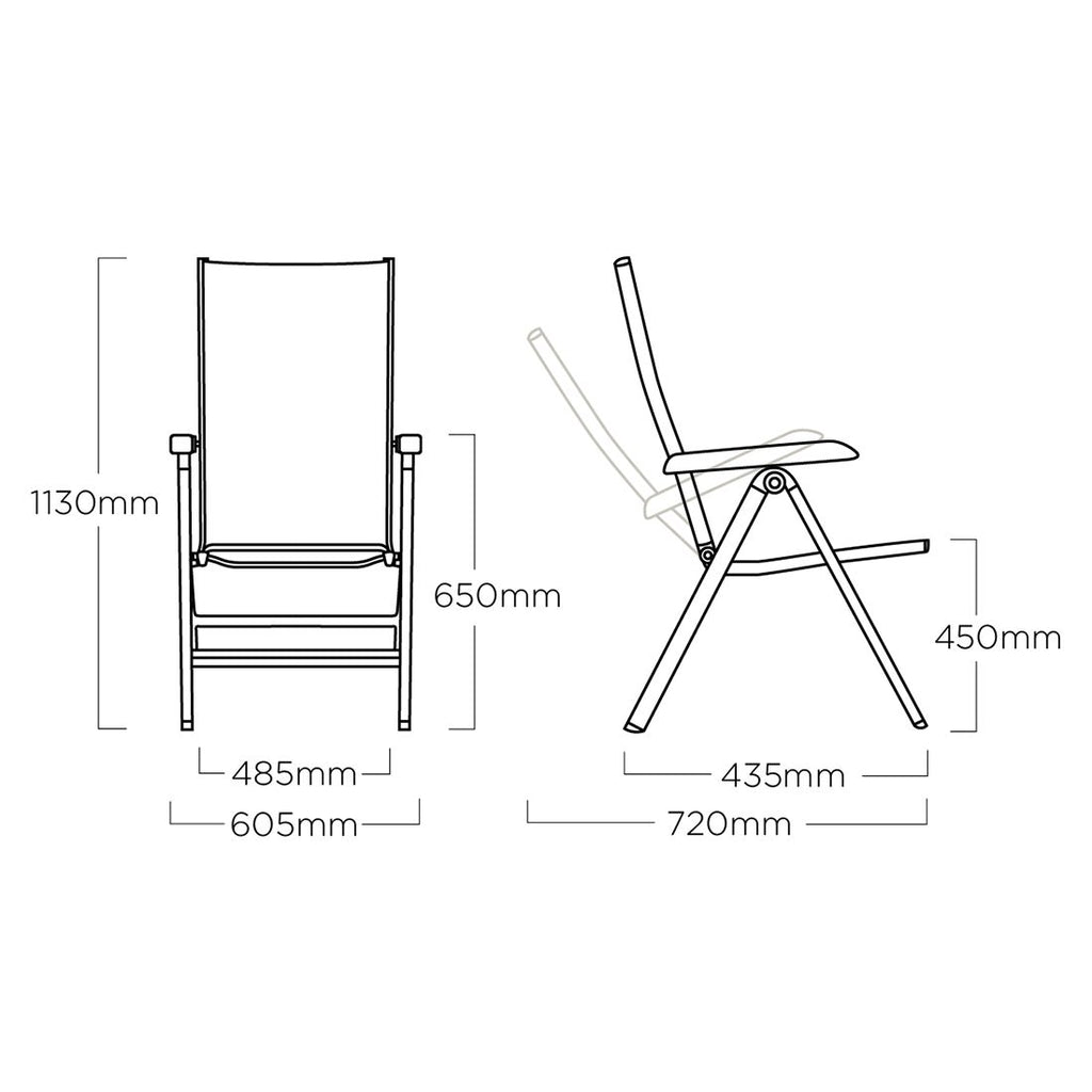 Hagemøbelsett Basic+ 4 plasser aluminium 160x90 cm - Kettler oversikt ute i hagen