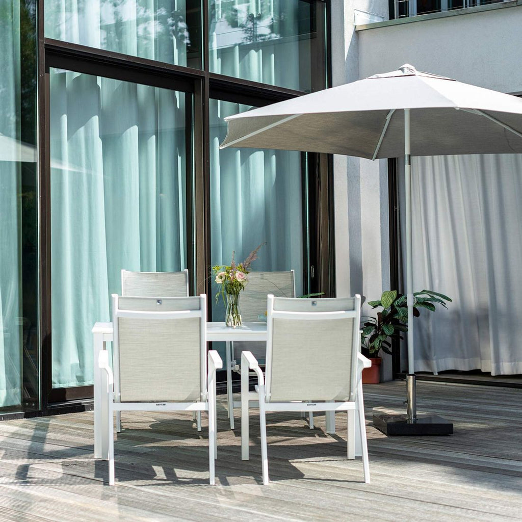Hagemøbelsett Basic Plus 4 plasser aluminium forfra