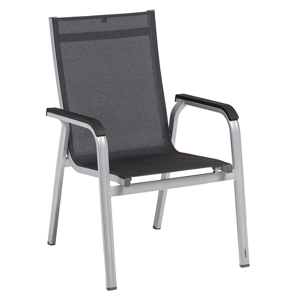 Stabelbare stoler på Hagemøbelsett Basic Plus 4 plasser aluminium HPL 160x95 cm