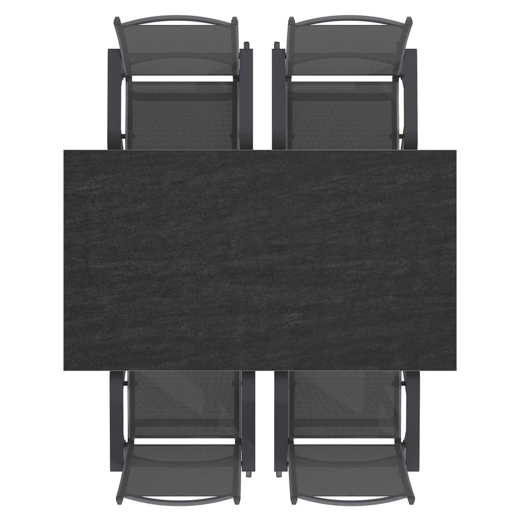 Hagemøbelsett Basic Plus 4 plasser foldbare stoler