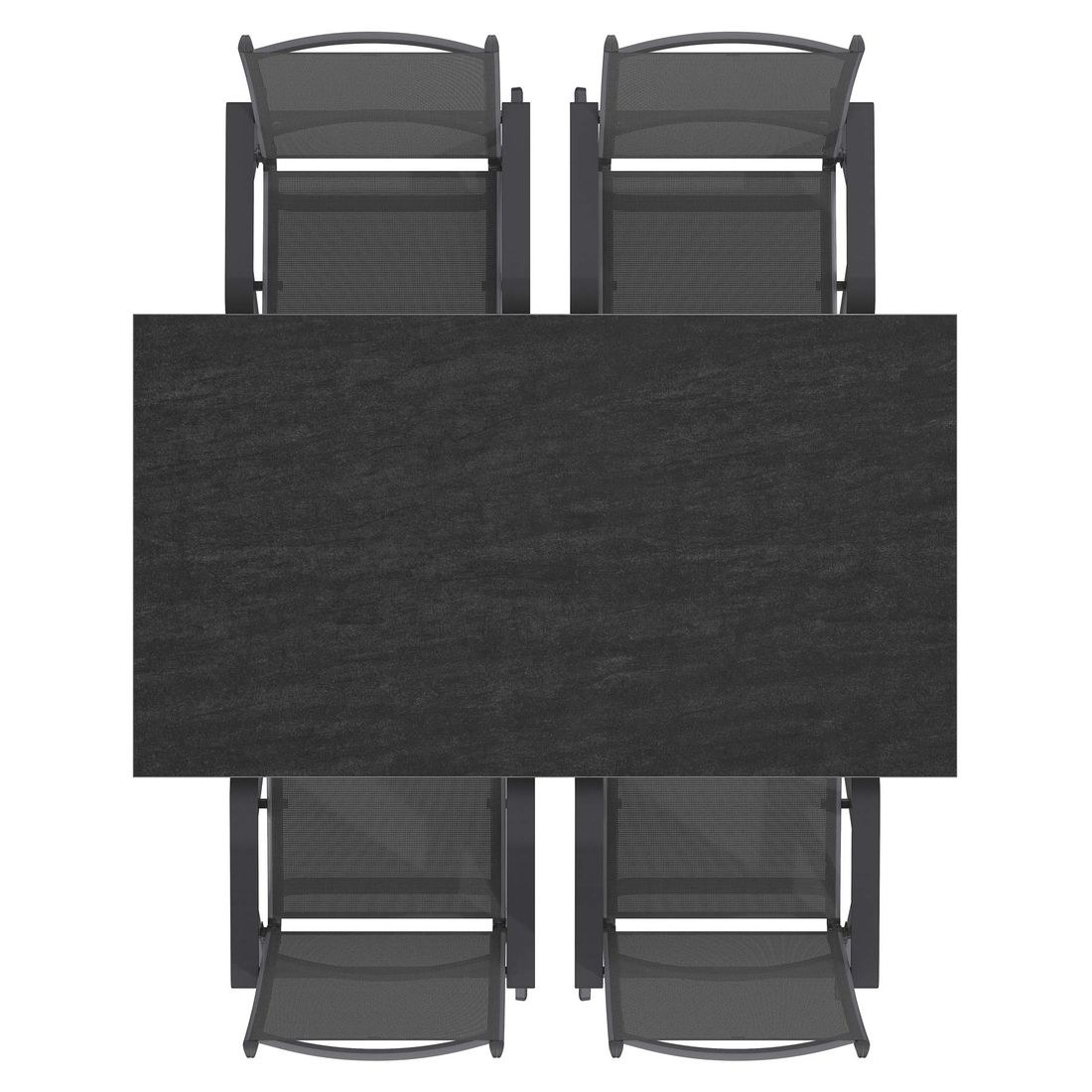 Hagemøbelsett Basic Plus 4 plasser foldbare stoler