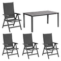 Hagemøbelsett Basic Plus 4 plasser, klappbart, forfra