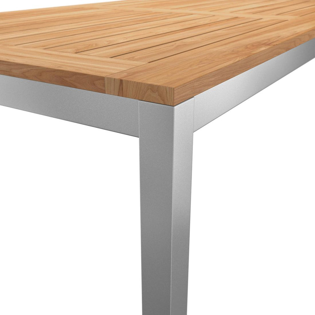 Hagemøbelsett Basic Plus 4 plasser teak alu bordplate i teak