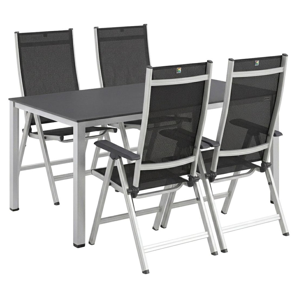Hagemøbelsett Basic Plus 4 plasser textilen bakside